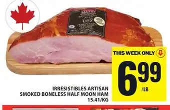 Food Basics IRRESISTIBLES ARTISAN SMOKED BONELESS HALF MOON HAM offer