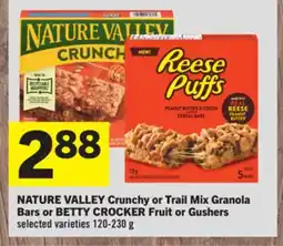 Foodland NATURE VALLEY Crunchy or Trail Mix Granola Bars or BETTY CROCKER Fruit or Gushers offer