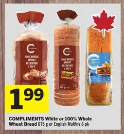 Foodland COMPLIMENTS White or 100% Whole Wheat Bread offer