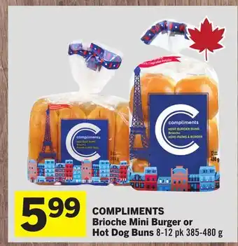 Foodland COMPLIMENTS Brioche Mini Burger or Hot Dog Buns offer