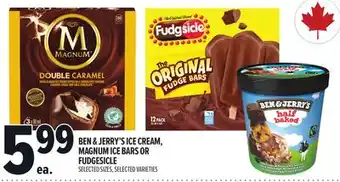 Metro BEN & JERRY'S ICE CREAM, MAGNUM ICE BARS OR FUDGESICLE offer