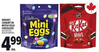 Metro HERSHEY, CADBURY OR NESTLÉ CELLO CHOCOLATES offer