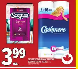 Metro CASHMERE BATHROOM TISSUE OR SCOTTIES FACIAL TISSUE offer