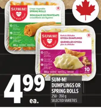 Metro SUM-M! DUMPLINGS OR SPRING ROLLS offer