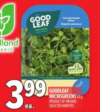 Metro GOODLEAF MICROGREENS offer