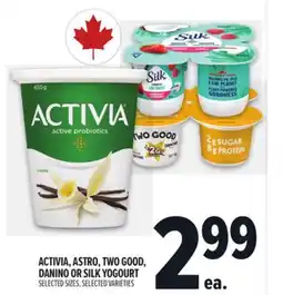 Metro ACTIVIA, ASTRO, TWO GOOD, DANINO OR SILK YOGOURT offer