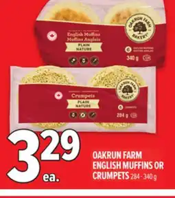 Metro OAKRUN FARM ENGLISH MUFFINS OR CRUMPETS offer