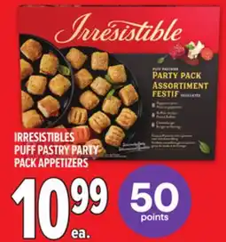 Metro IRRESISTIBLES PUFF PASTRY PARTY PACK APPETIZERS offer