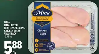 Metro MINA HALAL FRESH BONELESS SKINLESS CHICKEN BREAST offer