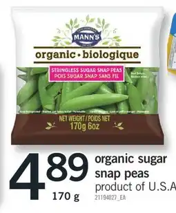 Fortinos ORGANIC SUGAR SNAP PEAS, 170 G offer