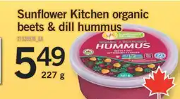 Fortinos SUNFLOWER KITCHEN ORGANIC BEETS & DILL HUMMUS, 227G offer