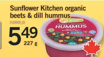 Fortinos SUNFLOWER KITCHEN ORGANIC BEETS & DILL HUMMUS, 227G offer