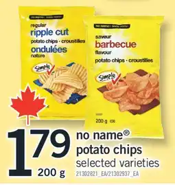 Fortinos NO NAME POTATO CHIPS, 200 G offer