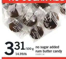 Fortinos NO SUGAR ADDED RUM BUTTER CANDY offer