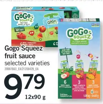 Fortinos GOGO SQUEEZ FRUIT SAUCE 12x90 g offer