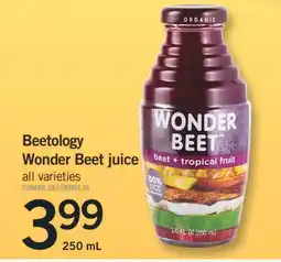 Fortinos BEETOLOGY WONDER BEET JUICE, 250 mL offer