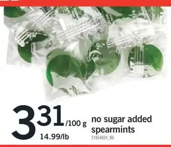 Fortinos NO SUGAR ADDED SPEARMINTS offer