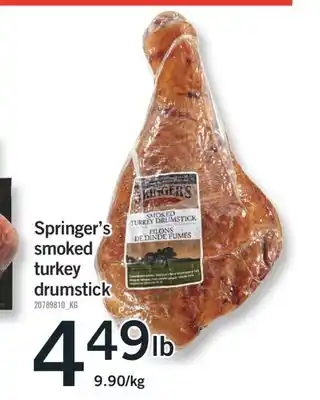 Fortinos SPRINGER'S SMOKED TURKEY DRUMSTICK offer