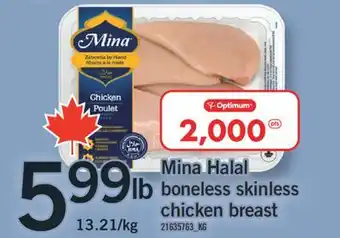 Fortinos MINA HALAL BONELESS SKINLESS CHICKEN BREAST offer