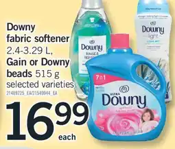 Fortinos DOWNY FABRIC SOFTENER, 2.4-3.29 L, GAIN OR DOWNY BEADS, 515 G offer