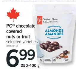 Fortinos PC CHOCOLATE COVERED NUTS OR FRUIT, 250-400 G offer