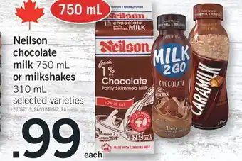 Fortinos NEILSON CHOCOLATE MILK, 750 ML OR MILKSHAKES, 310 ML offer