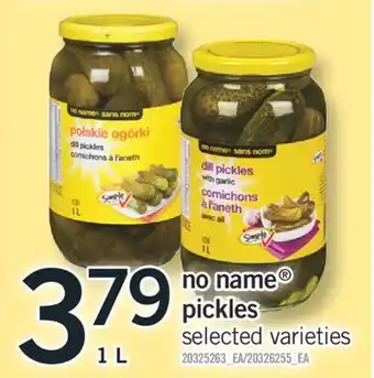 Fortinos NO NAME PICKLES, 1L offer