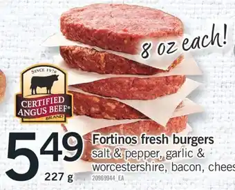 Fortinos FORTINOS FRESH BURGER, 227 G offer