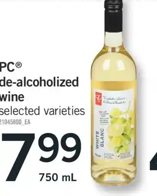 Fortinos PC DE-ALCOHOLIZED WINE, 750 mL offer