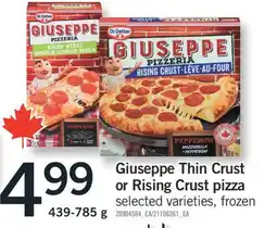 Fortinos GIUSEPPE THIN CRUST OR RISING CRUST PIZZA, 439-785 G offer