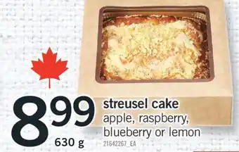 Fortinos STREUSEL CAKE, 630 G offer