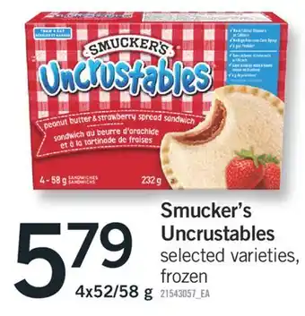 Fortinos SMUCKER'S UNCRUSTABLES, 4x52/58 G offer