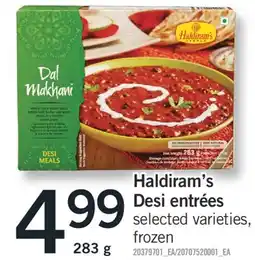 Fortinos HALDIRAM'S DESI ENTRÉES, 283 g offer