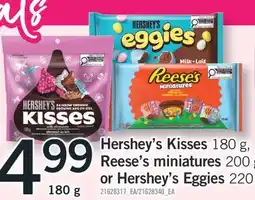 Fortinos HERSHEY'S KISSES 180 G, REESE'S MINIATURES 200 G OR HERSHEY'S EGGIES 220 G offer