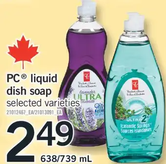 Fortinos PC LIQUID DISH SOAP, 638/739 ML offer