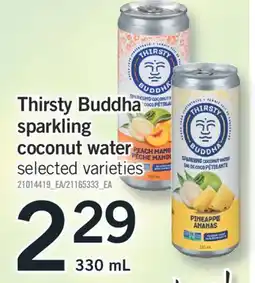 Fortinos THIRSTY BUDDHA SPARKLING COCONUT WATER, 330 ML offer