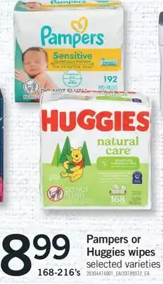 Fortinos PAMPERS OR HUGGIES WIPES, 168-216's offer