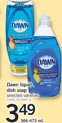 Fortinos DAWN LIQUID DISH SOAP, 366-473 ML offer