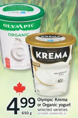 Fortinos OLYMPIC KREMA OR ORGANIC YOGURT, 650 G offer