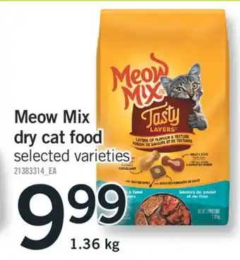 Fortinos MEOW MIX DRY CAT FOOD, 1.36 KG offer