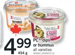 Fortinos PC DIPS OR HUMMUS, 454 G offer