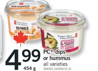 Fortinos PC DIPS OR HUMMUS, 454 G offer