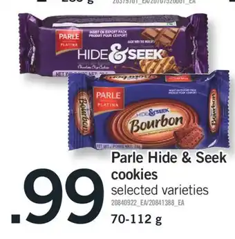 Fortinos PARLE HIDE & SEEK COOKIES, 70-112G offer