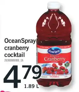 Fortinos OCEAN SPRAY CRANBERRY COCKTAIL, 1.89 L offer