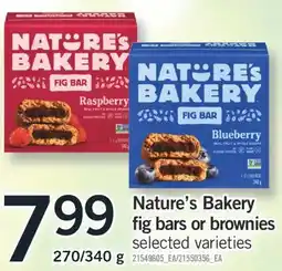 Fortinos NATURE'S BAKERY FIG BARS OR BROWNIES, 270/340 G offer