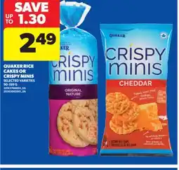 Real Canadian Superstore QUAKER RICE CAKES OR CRISPY MINIS, 90-199 G offer