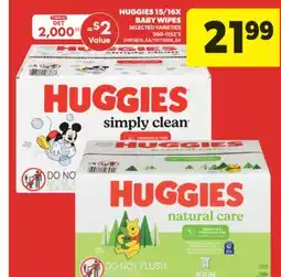 Real Canadian Superstore HUGGIES 15/16X BABY WIPES, 960-1152'S offer