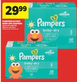 Real Canadian Superstore PAMPERS ECONO BABY DRY DIAPERS, 58-200' S offer