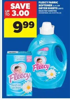 Real Canadian Superstore FLEECY FABRIC SOFTENER 3.5 L OR DRYER SHEETS 200' S offer