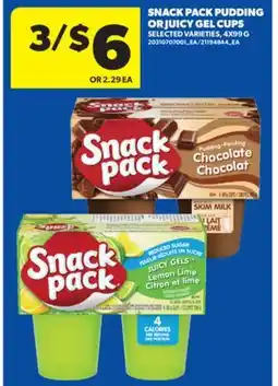 Real Canadian Superstore SNACK PACK PUDDING OR JUICY GEL CUPS, 4X99 G offer